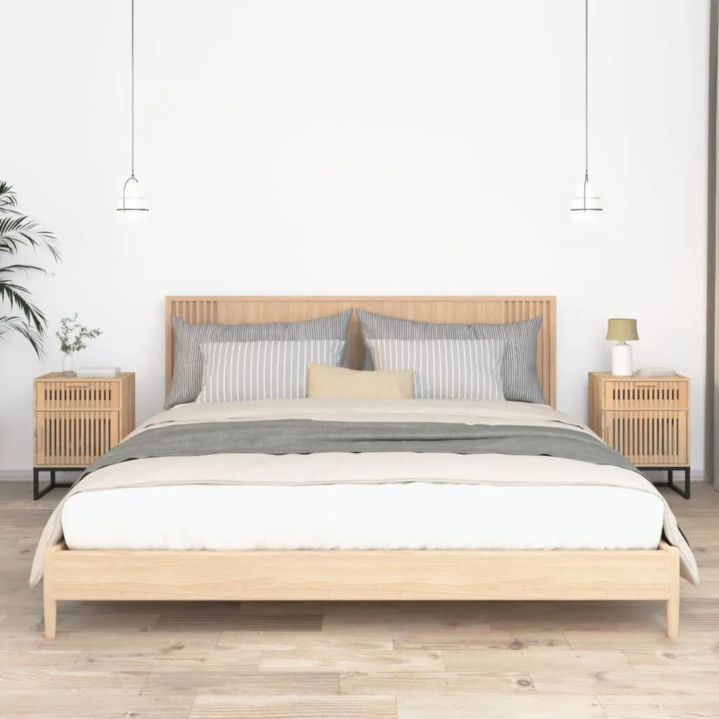 Κομοδίνα 2 τεμ. 40x30x55,5 εκ Επεξεργασμένο Ξύλο & Σίδερο