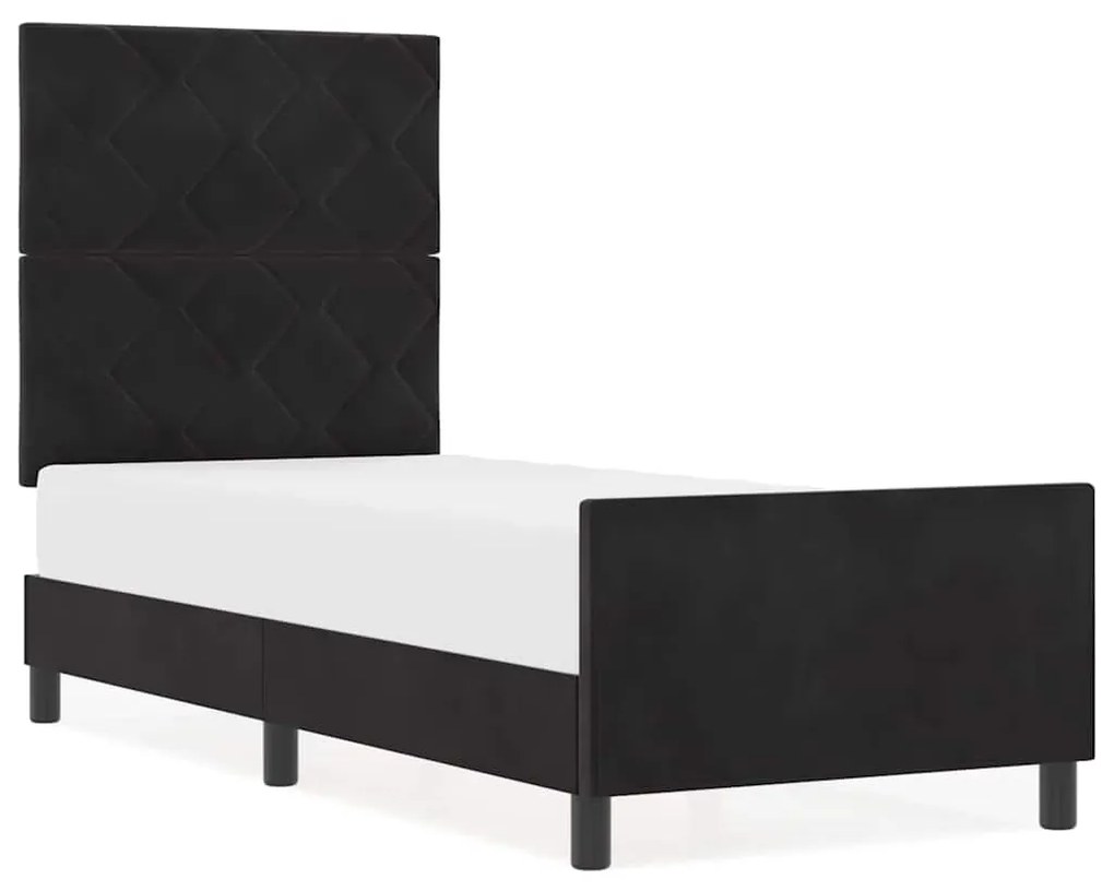 vidaXL Σκελετός Κρεβατιού με κεφαλάρι Μαύρο 80 x 200 cm Βελούδο