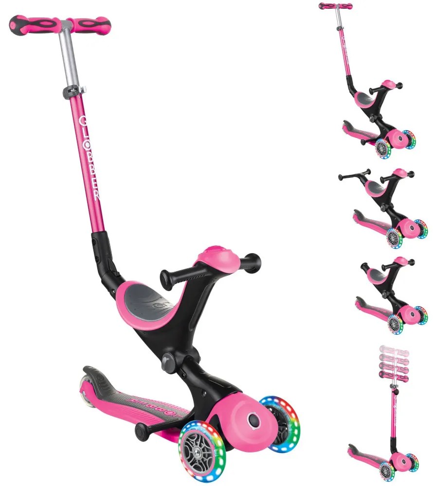 Globber Scooter Go Up Deluxe Lights Deep Pink