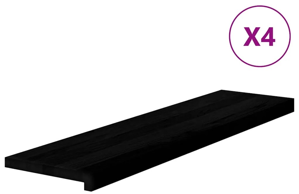 vidaXL Πατάκια Σκάλας 4 τεμ. Σκούρο Καφέ 100x25x2 cm Ξύλο Δρυός