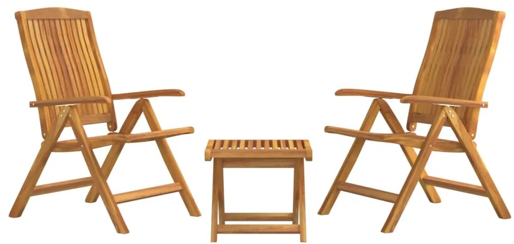 vidaXL Σαλόνι Κήπου Σετ 3 Τεμαχίων από Μασίφ Ξύλο Teak