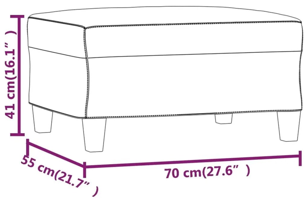 Υποπόδιο Καπουτσίνο 70x55x41 εκ. από Συνθετικό Δέρμα - Καφέ