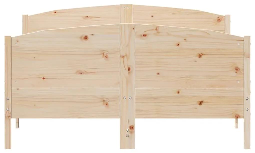 Πλαίσιο Κρεβατιού με Κεφαλάρι 160x200 εκ. από Μασίφ Ξύλο Πεύκου - Καφέ