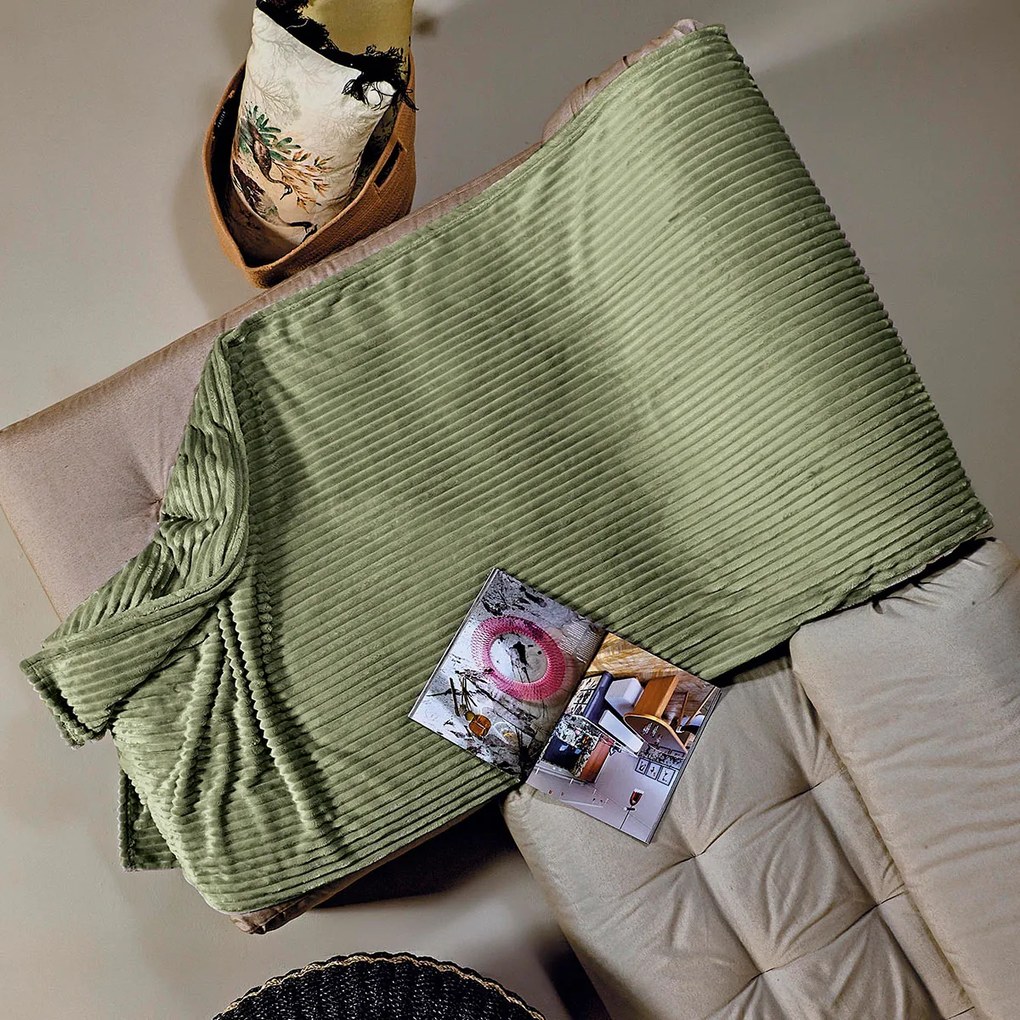 Ριχτάρι Διθέσιου Καναπέ Fleece (180x250) Kentia Versus Sergio 36 Olive