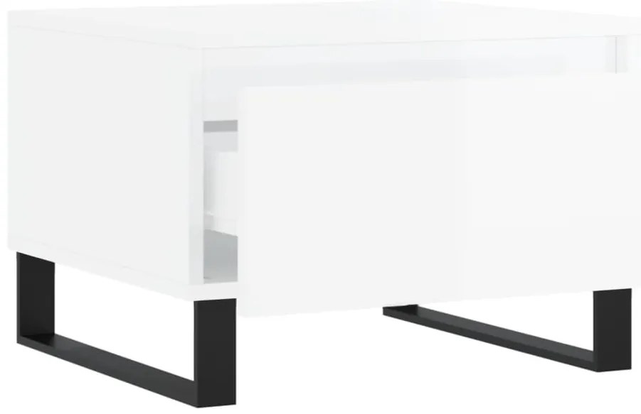 vidaXL Τραπεζάκια Σαλονιού 2 τεμ. Γυαλ. Λευκό 50x46x35 εκ. Επεξ. Ξύλο