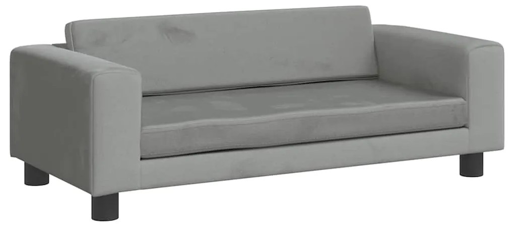 vidaXL Καναπές Παιδικός με Υποπόδιο Αν. Γκρι 100x50x30 εκ. Βελούδινος
