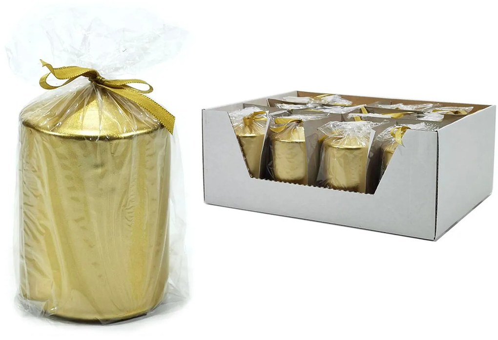 Κερί Κύλινδρος Χρυσό Φ7x10cm