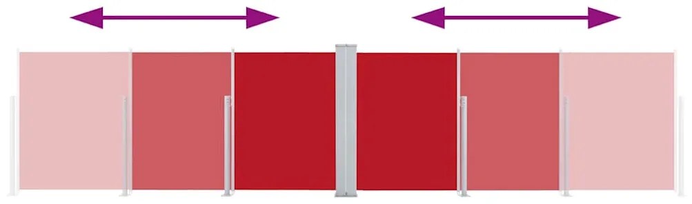 vidaXL Σκίαστρο Πλαϊνό Συρόμενο Κόκκινο 140 x 600 εκ.