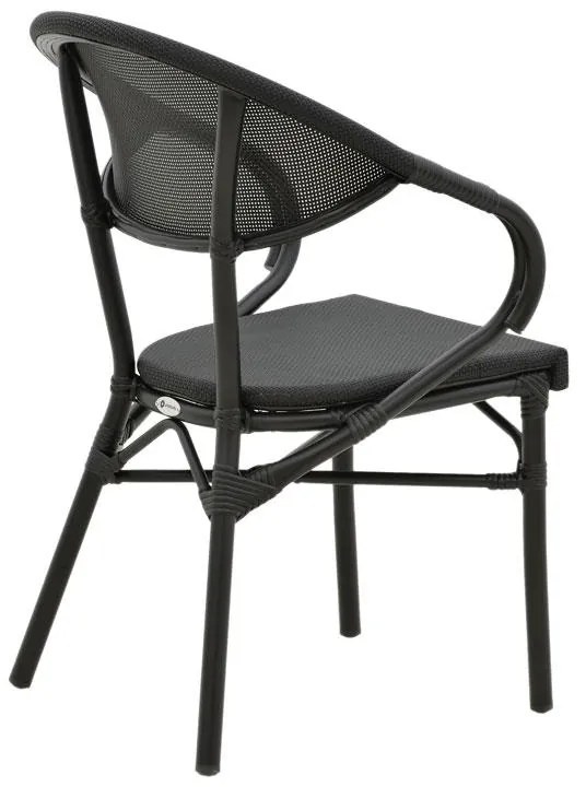 Καρέκλα - Πολυθρόνα Isaia μαύρο αλουμίνιο-textilene μαύρο 57x57x83 εκ. 57x57x83 εκ.