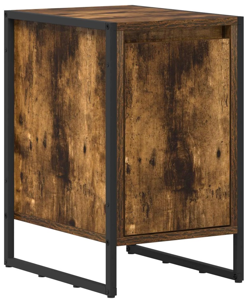 vidaXL Κομοδίνο Καπνιστό Δρύς 39,5 x 30 x 50 εκ Επεξεργασμένο ξύλο