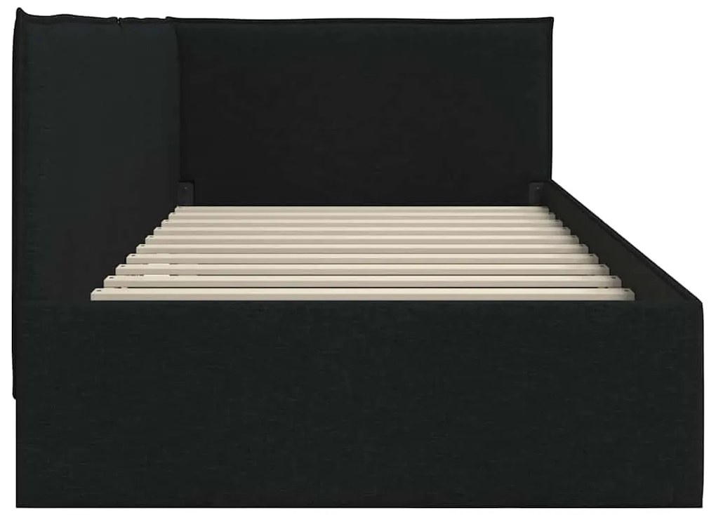 vidaXL Κρεβάτι Γωνίας με κεφαλάρι Μαύρο 90 x 200 cm ύφασμα
