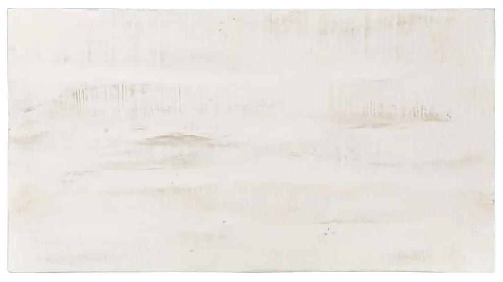 Τραπεζάκι Σαλονιού Λευκό 110x60x45 εκ. από Μασίφ Ξύλο Μάνγκο - Λευκό