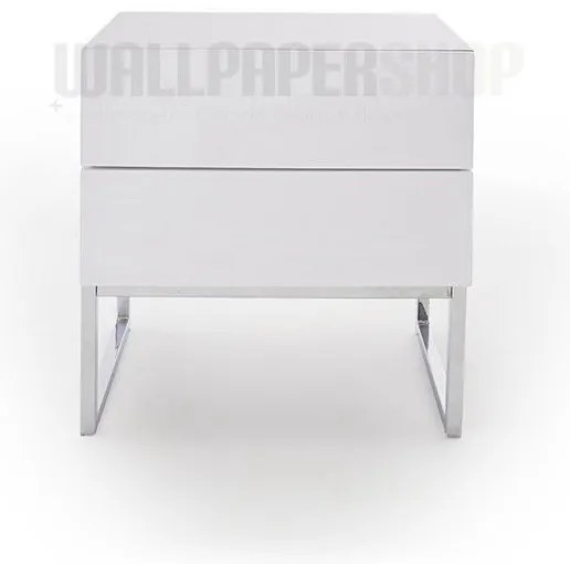 Κομοδίνο Λευκή Λάκα 50x50x40