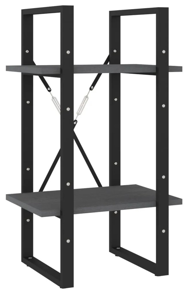 vidaXL Βιβλιοθήκη με 5 Ράφια Γκρι 40 x 30 x 175 εκ. από Ξύλο Πεύκου