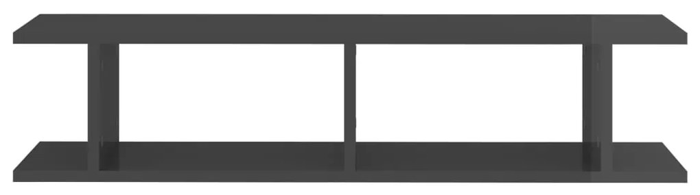 vidaXL Ραφιέρες Τοίχου 2 τεμ. Γυαλιστερό Γκρι 90x18x20 εκ. Επεξ. Ξύλο