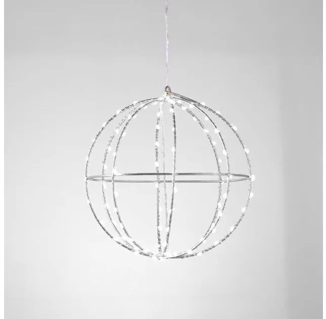 Χριστουγεννιάτικη Μπάλα με 144 Mini LED Φ30 ACA-X0614424226-Ασημί X0614424226