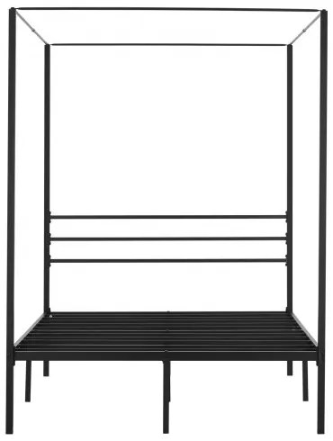 VEVOR Full Size Canopy Bed Frame Metal Canopy Bed with Four Posters Black