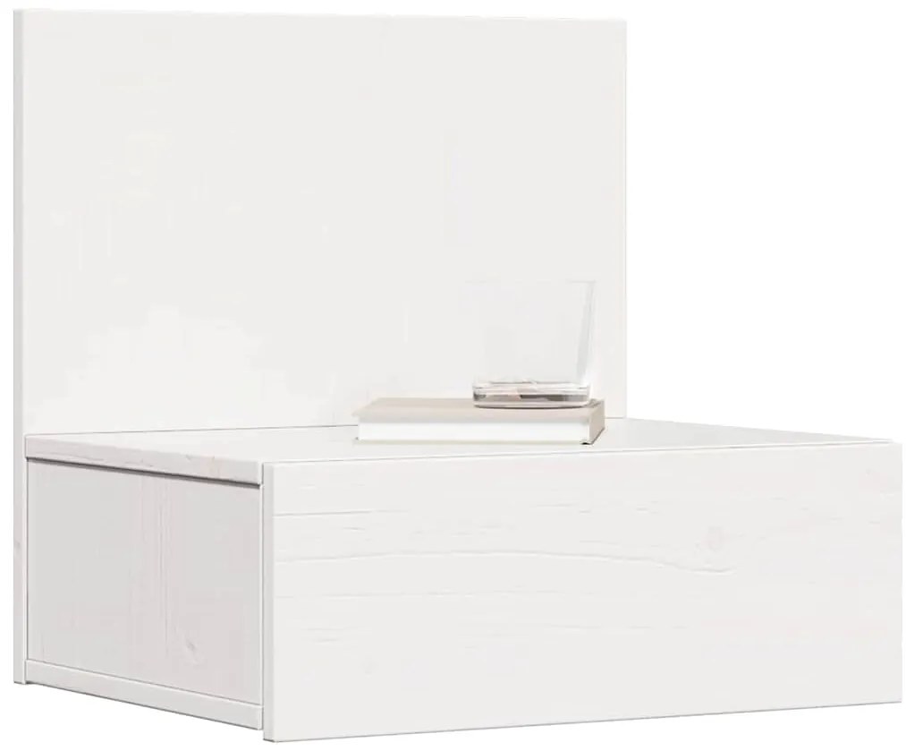 vidaXL Κομοδίνο με συρτάρι Λευκό 42 x 32.5 x 40 εκ Μασίφ ξύλο πεύκου