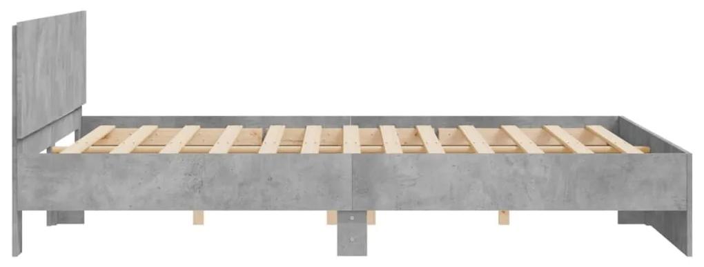 Πλαίσιο Κρεβατιού με Κεφαλάρι Γκρι Σκυροδεμ. 180x200 εκ - Γκρι