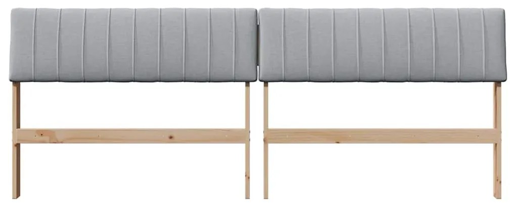 vidaXL Ταπετσαρισμένο κεφαλάρι Ανοιχτό γκρι 200 cm