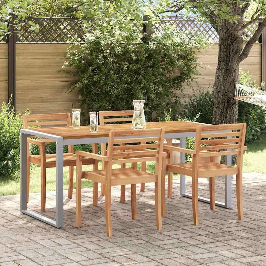 vidaXL Τραπέζι Κήπου για Φαγητό Γκρι 180 x 90 x 75 cm