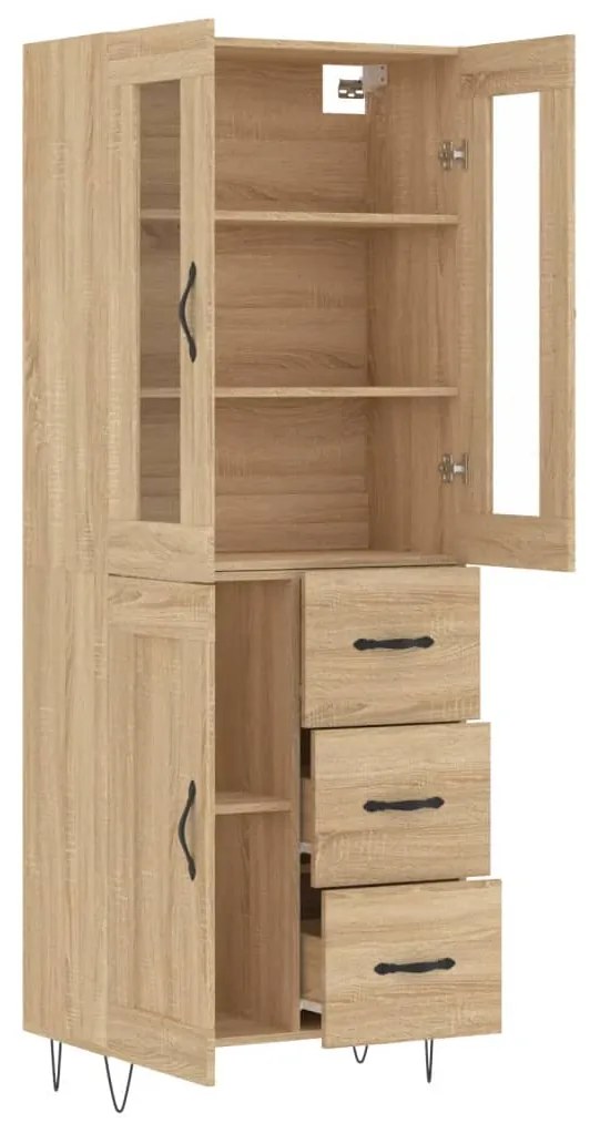 vidaXL Ντουλάπι Sonoma δρυς 69,5 x 34 x 180 εκ. από Επεξεργασμένο Ξύλο