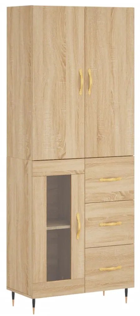 vidaXL Ντουλάπι Sonoma δρυς 69,5 x 34 x 180 εκ. από Επεξεργασμένο Ξύλο