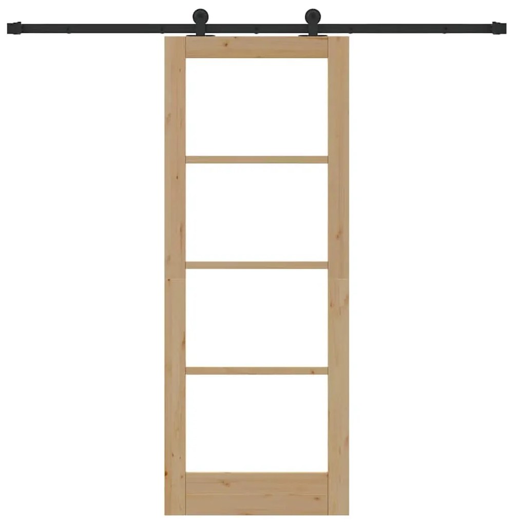 vidaXL Συρόμενη Πόρτα ORKDAL Καφέ 78 x 202 εκ. Ξύλο και μέταλλο