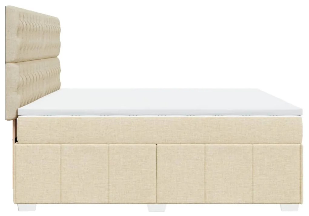 vidaXL Κρεβάτι Boxspring με Στρώμα Κρεμ 180x200 εκ. Υφασμάτινο