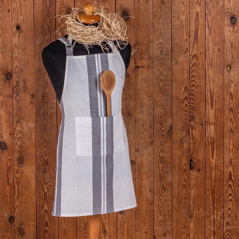 Ποδιά Κουζίνας Pepper Stripe Grey Melinen 60x75cm 100% Cotton