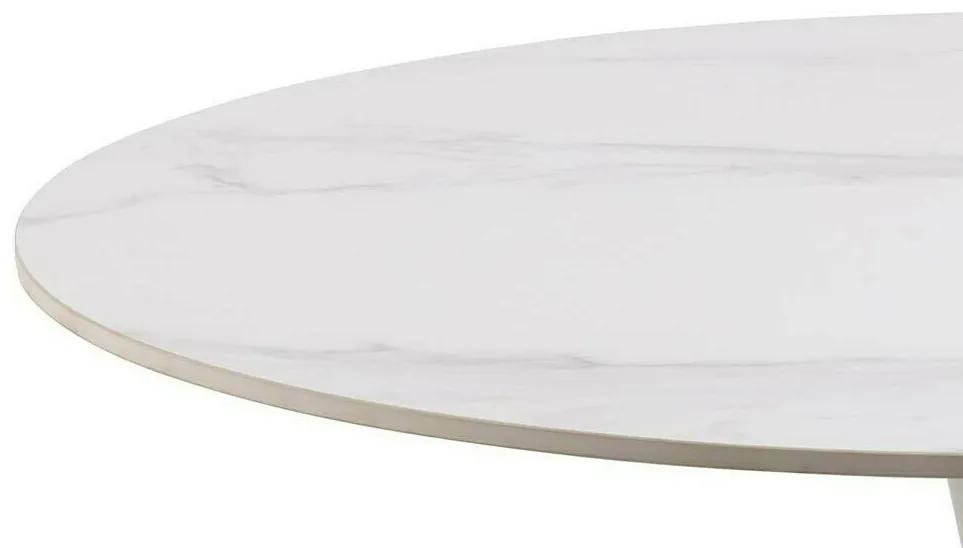 Τραπέζι Oakland 813, Λευκό μάρμαρο, 75cm, 36 kg, Κεραμικός, Μέταλλο | Epipla1.gr