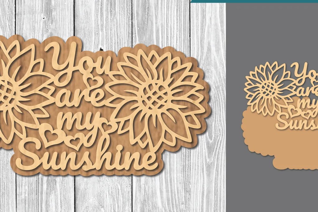 Σετ των 2 Intra απο ξύλο plywood 3mm-4mm πάχος – Sunshine 3 Δίασταση  20x20 cm INTRAFABR-106688225