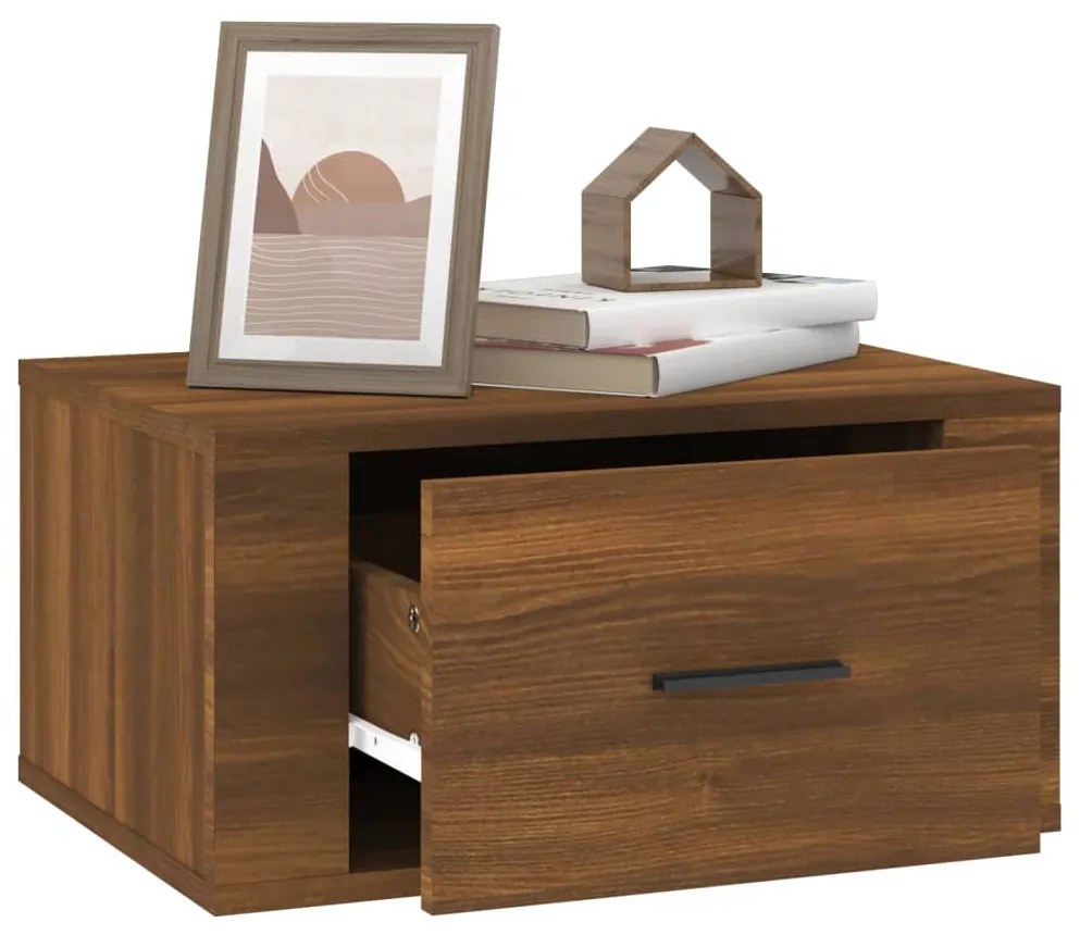 vidaXL Κομοδίνο Επιτοίχιο Καφέ Δρυς 50x36x25 εκ.