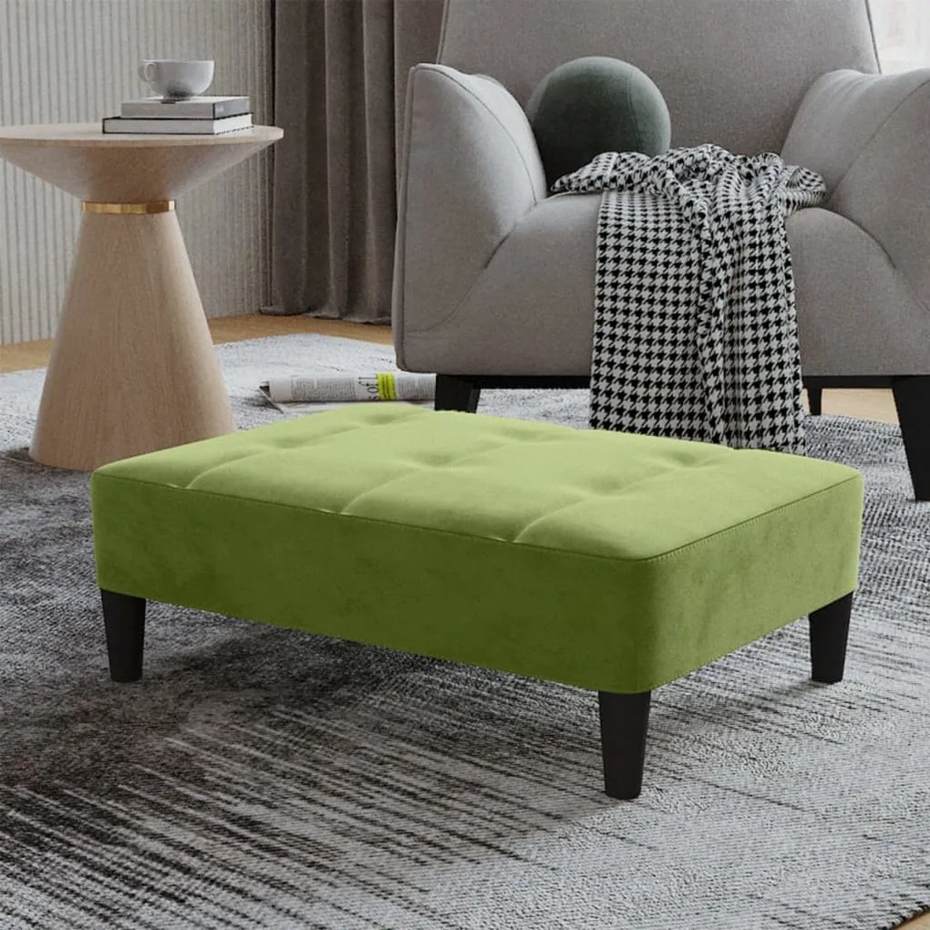 vidaXL Υποπόδιο Ανοιχτό Πράσινο 78 x 56 x 32 εκ. Βελούδινο
