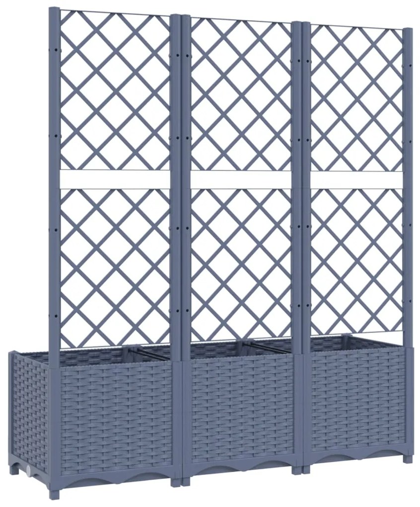 Ζαρντινιέρα Κήπου με Καφασωτό Μπλε Γκρι 120x40x136 εκ. από PP 318253