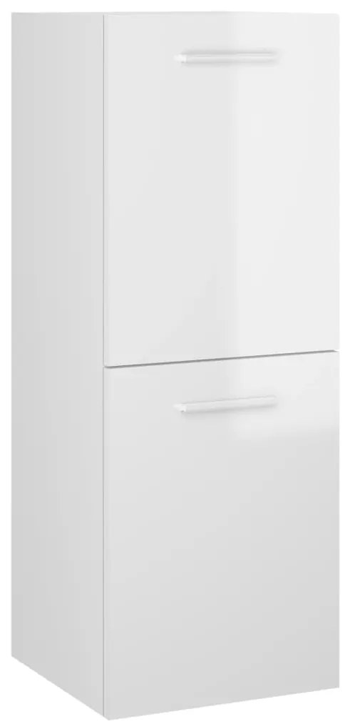 vidaXL Ντουλάπι Μπάνιου Γυαλιστερό Λευκό 30x30x80 εκ. από Επεξ. Ξύλο