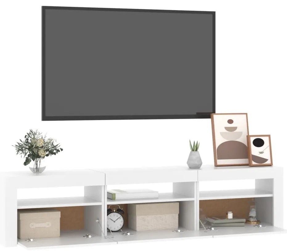 vidaXL Έπιπλο Τηλεόρασης με LED Λευκό 180 x 35 x 40 εκ.