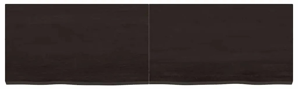 vidaXL Επιφάνεια Τραπεζιού Σκούρο Καφέ 140x40x(2-4)εκ Επεξ. Μασίφ Δρυς