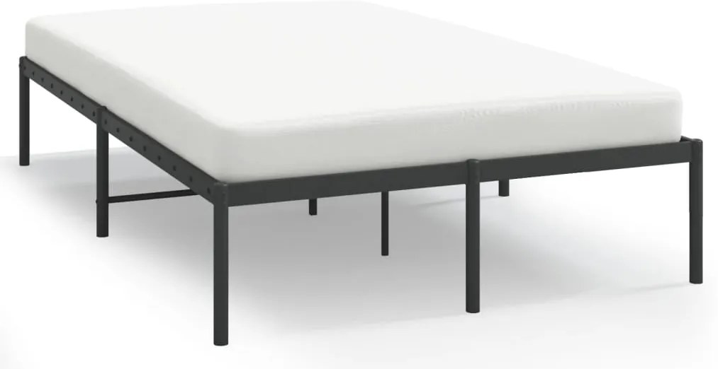 vidaXL Πλαίσιο Κρεβατιού Μαύρο 120 x 190 εκ. Μεταλλικό