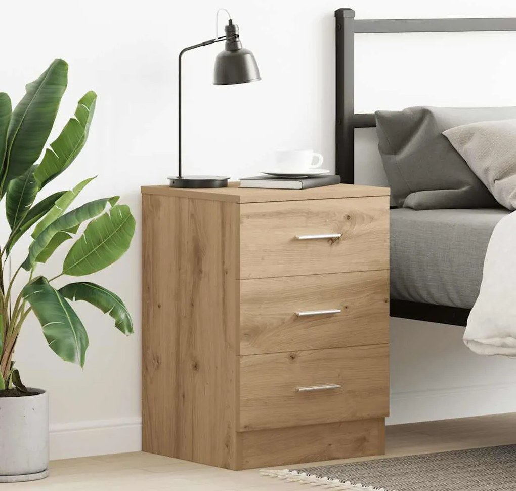 vidaXL Κομοδίνο Αρτισιανή Δρυς 38x35x55 εκ. από Επεξεργασμένο Ξύλο