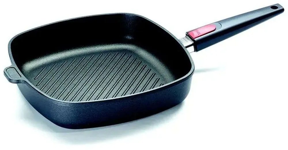Τηγάνι - Γκριλιέρα Αντικολλητική Titanium Nowo 28x28cm Black Woll 28cm Aluminium