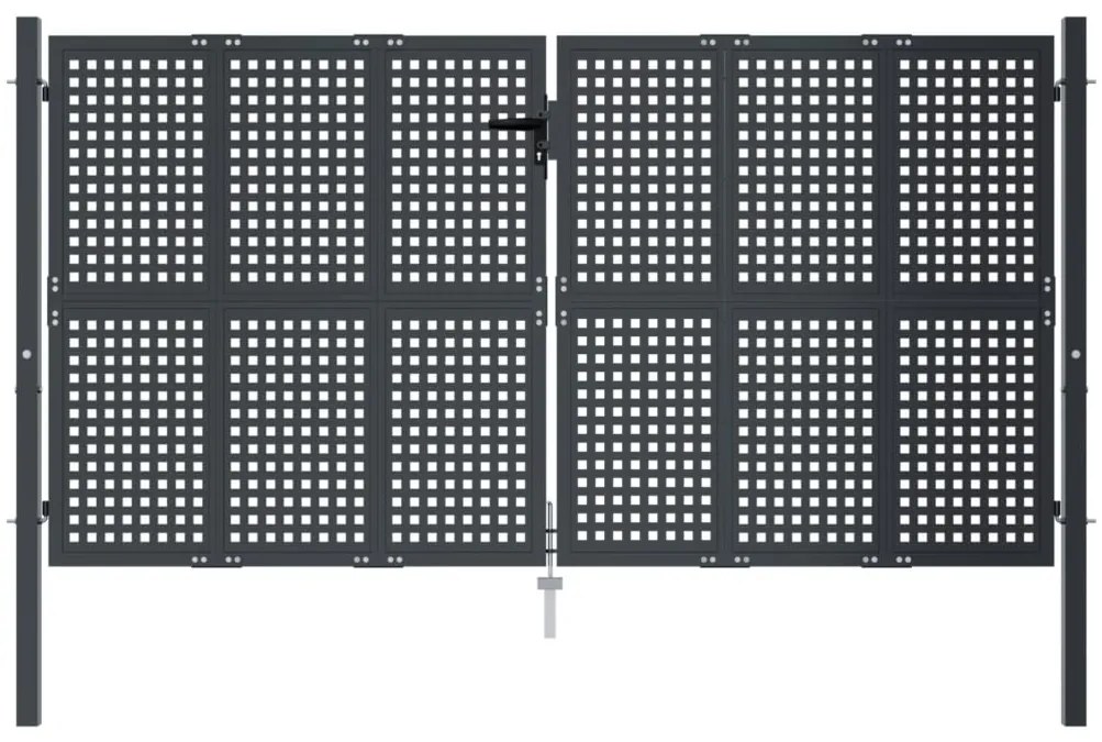 vidaXL Πύλη Κήπου Ανθρακί 300 x 200 εκ. Ατσάλινη