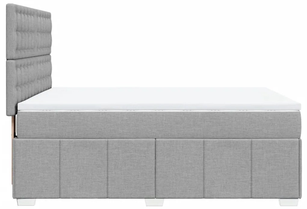 vidaXL Κρεβάτι Boxspring με Στρώμα Ανοιχτό Γκρι 140x190 εκ. Υφασμάτινο