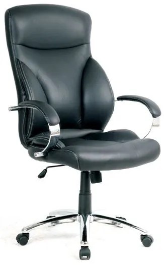 WOODWELL BF5300 Πολυθρόνα Διευθυντή Μέταλλο Χρώμιο, PU Μαύρο 68x70x117/127cm ΕΟ252