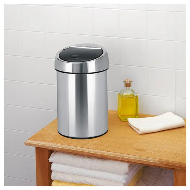 Δοχείο απορριμμάτων Brabantia Touch Bin 647211, 3 λίτρα, Ομαλός και αθόρυβος βρασμός, Τοποθέτηση Stenen, Inox/mat