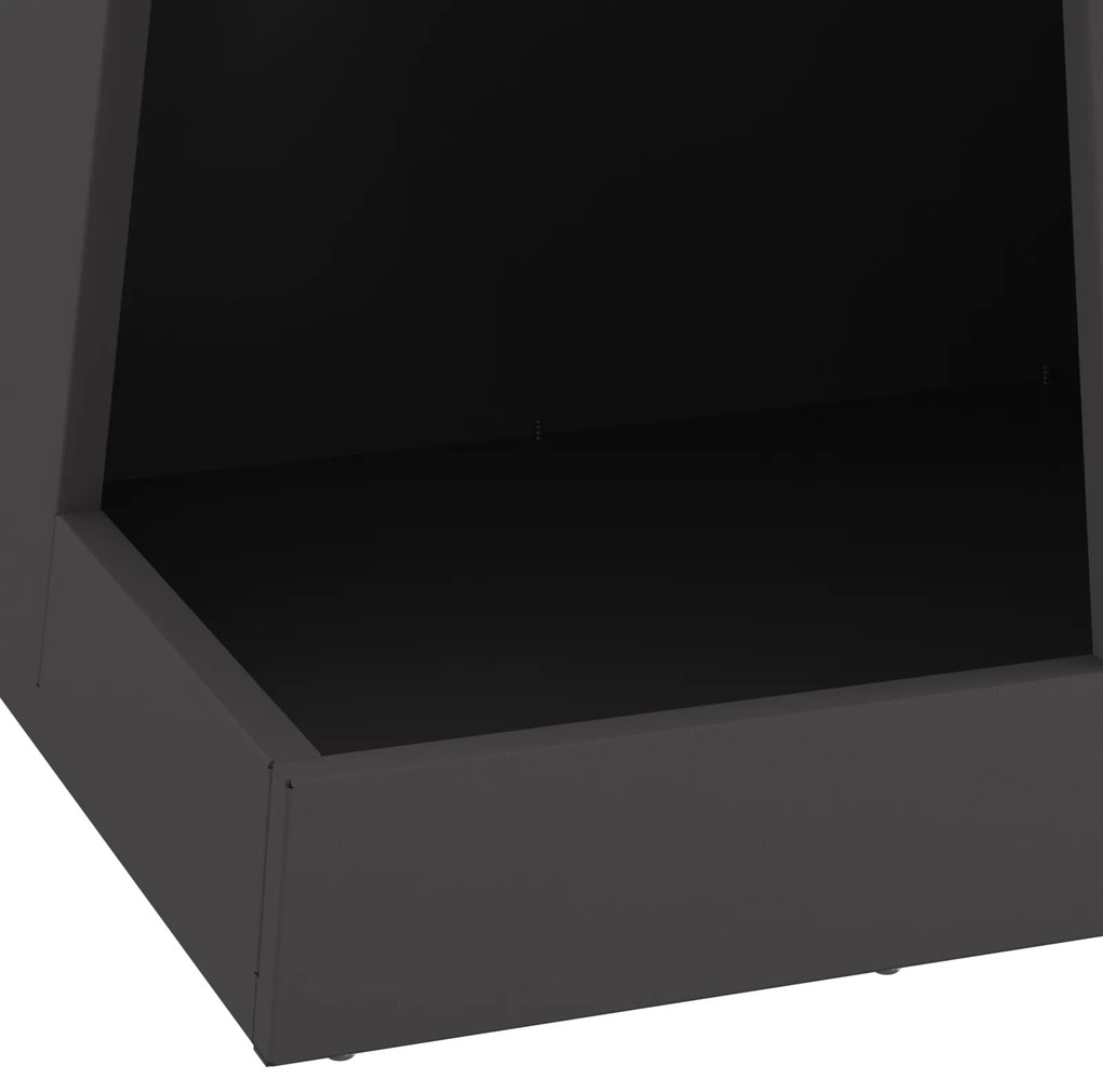 vidaXL Σόμπα Ξύλου με Αποθήκη Ξύλων, Μαύρη, 35 x 35 x 100 εκ., Ατσάλι