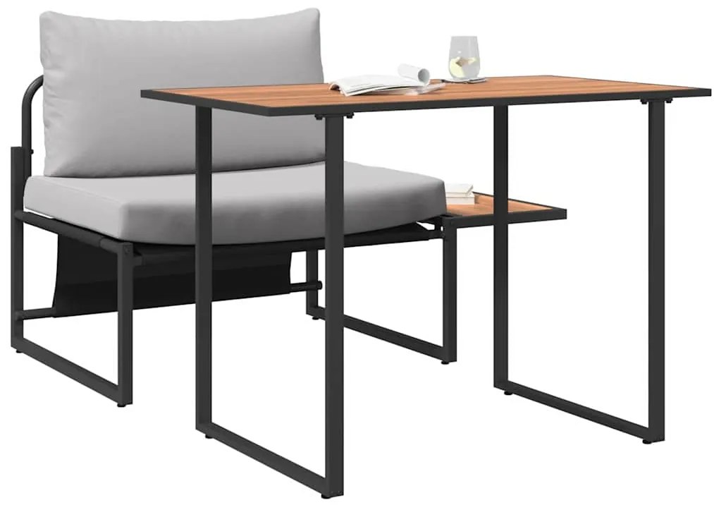 vidaXL Εξωτερική Καρέκλα Χάλυβα 2 pcs Ανοιχτό γκρι Ατσάλι