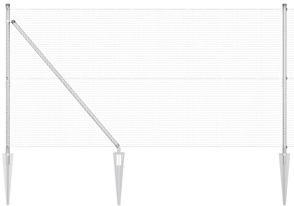 vidaXL Γαλβανισμένος Φράκτης με 7 Πόλους 1.4x10 μ Γαλβανισμένο Ατσάλι