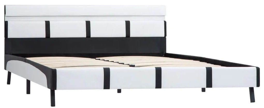 vidaXL Πλαίσιο Κρεβατιού με LED Λευκό 160x200 εκ. από Συνθετικό Δέρμα