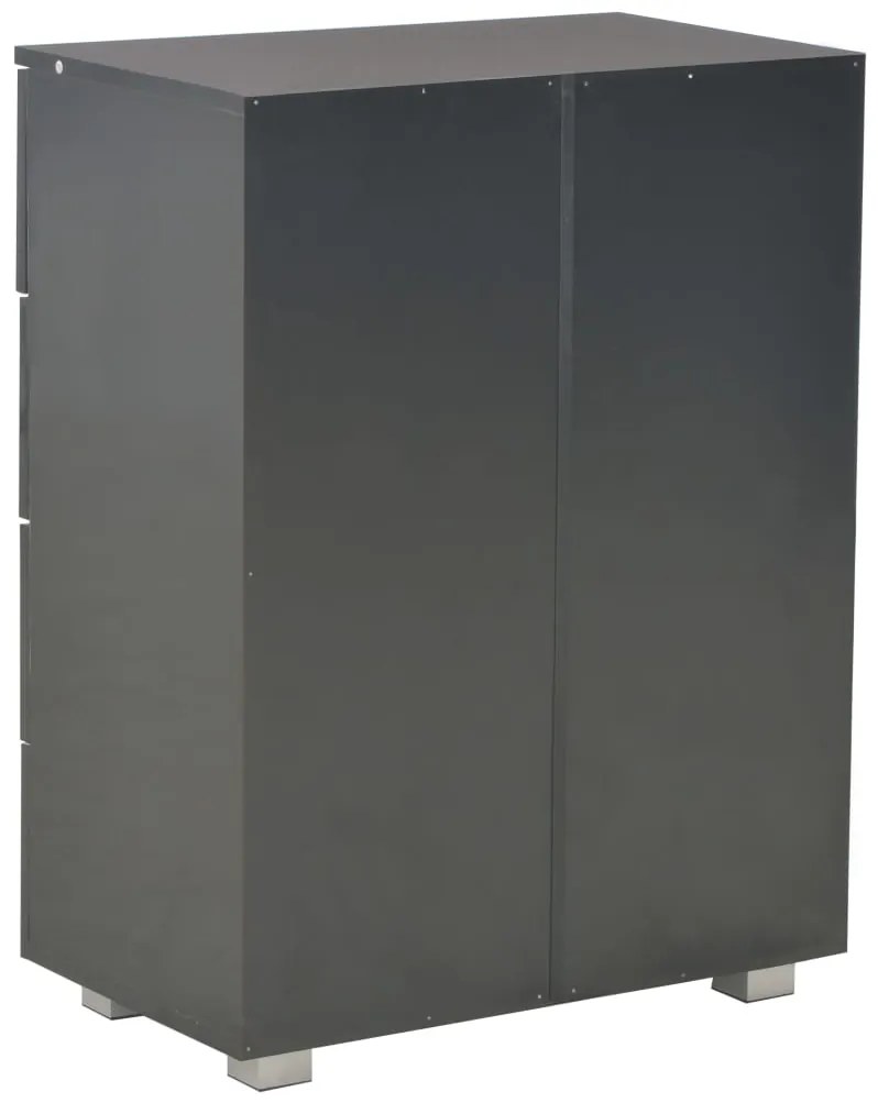 vidaXL Μπουφές Ψηλός Γυαλιστερός Μαύρος 60x35x80εκ. Επεξεργασμένο Ξύλο